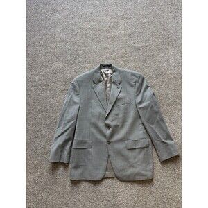 Lauren Ralph Lauren Beige Houndstooth Wool Suit Jacket 44R Single-Breasted